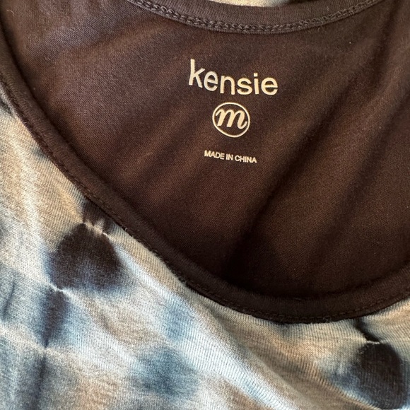 NWT Kensie MAXI dress FOG MELANGE COMBO Women Size Med BLACK BLUE WHITE GRAY - Picture 8 of 12